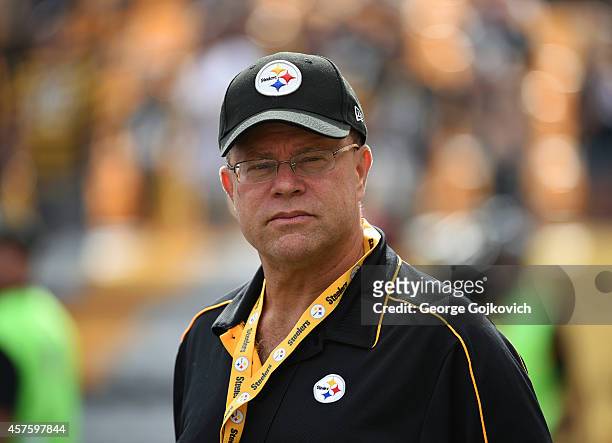 David Tepper, president of Appaloosa Management and a minority owner of the Pittsburgh Steelers, looks on from the sideline before a game between the...