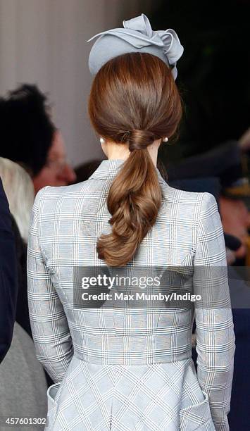 Catherine, Duchess of Cambridge attends the ceremonial welcome for Singapore's President Tony Tan Keng Yam at the start of a state visit at Horse...