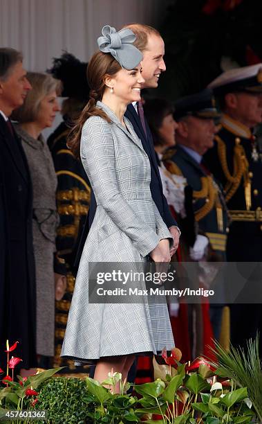 Catherine, Duchess of Cambridge and Prince William, Duke of Cambridge attend the ceremonial welcome for Singapore's President Tony Tan Keng Yam at...