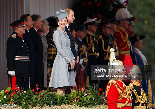 Catherine, Duchess of Cambridge and Prince William, Duke of Cambridge attend the ceremonial welcome for Singapore's President Tony Tan Keng Yam at...