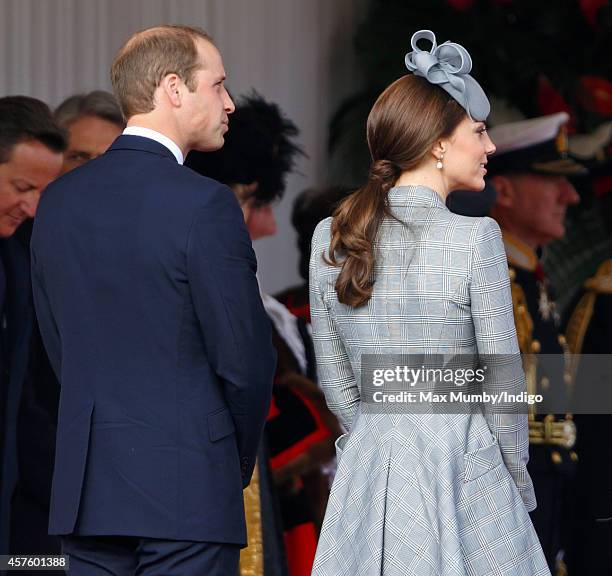 Prince William, Duke of Cambridge and Catherine, Duchess of Cambridge attend the ceremonial welcome for Singapore's President Tony Tan Keng Yam at...