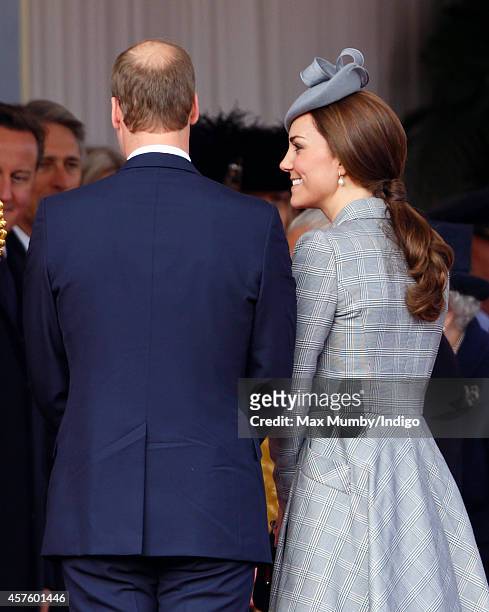 Prince William, Duke of Cambridge and Catherine, Duchess of Cambridge attend the ceremonial welcome for Singapore's President Tony Tan Keng Yam at...