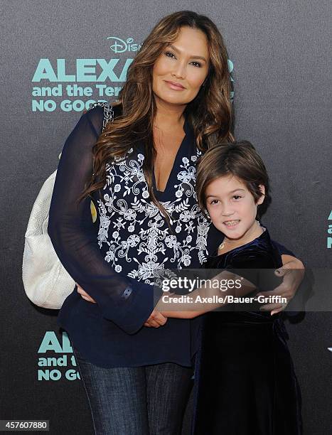 Actress Tia Carrere and daughter Bianca Wakelin arrive at the Los Angeles Premiere of 'Alexander And The Terrible, Horrible, No Good, Very Bad Day'...