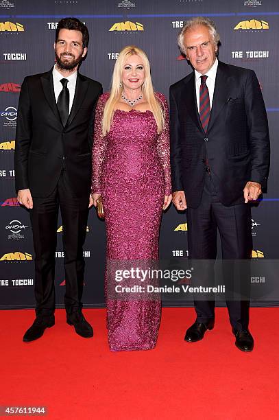 Andrea Iervolino, Monika Bacardi and Marco Risi attend 'Tre Tocchi' Party during the 9th Rome Film Festival on October 21, 2014 in Rome, Italy.