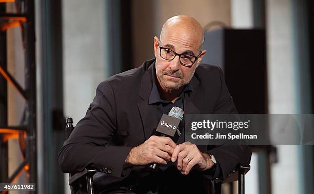 Actor/director Stanley Tucci attends AOL BUILD Series Presents: Stanley Tucci Discusses His Cookbook "The Tucci Table" at AOL Studios In New York on...