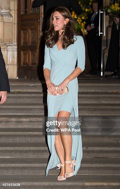 Patron of The Natural History Museum, Catherine, Duchess of Cambridge leaves the Natural History Museum after she attended the Wildlife Photographer...