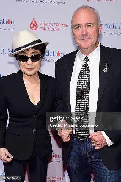 Yoko Ono and President and CEO of Hard Rock Hamish Dodds attend the T.J. Martell Foundation's 39th Annual New York Honors Gala at Cipriani 42nd...