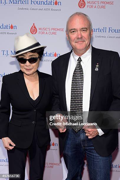 Yoko Ono and President and CEO of Hard Rock Hamish Dodds attend the T.J. Martell Foundation's 39th Annual New York Honors Gala at Cipriani 42nd...