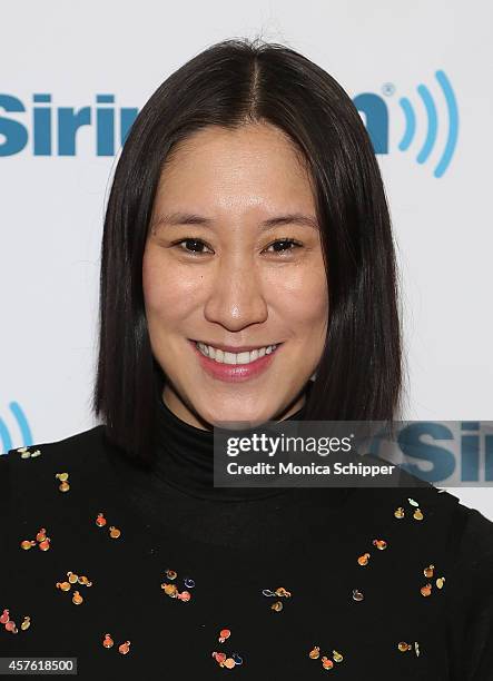 Lucky Magazine's editor-in-chief, Eva Chen, visits the SiriusXM Studios on October 21, 2014 in New York City.