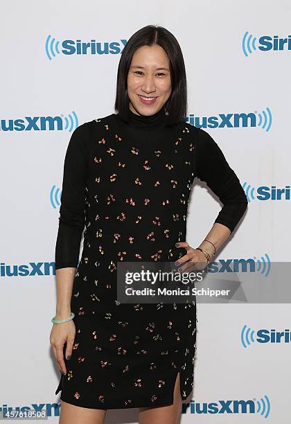 Lucky Magazine's editor-in-chief, Eva Chen, visits the SiriusXM Studios on October 21, 2014 in New York City.