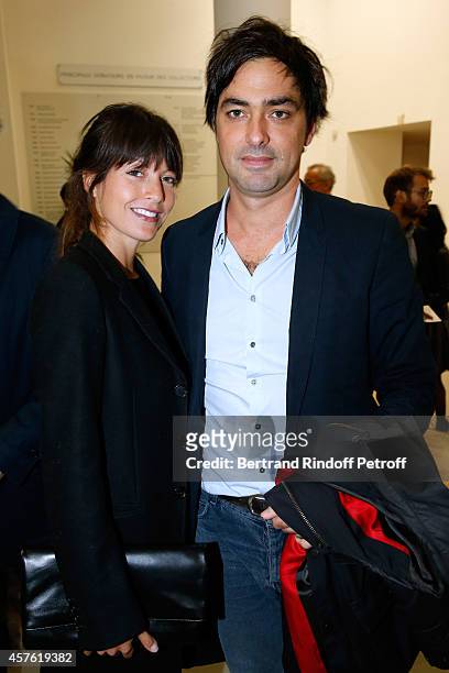 Caroline Nielsen and Charles Gillibert attend the 'Diner des Amis du Musee d'Art Moderne' at Musee d'Art Moderne on October 21, 2014 in Paris, France.