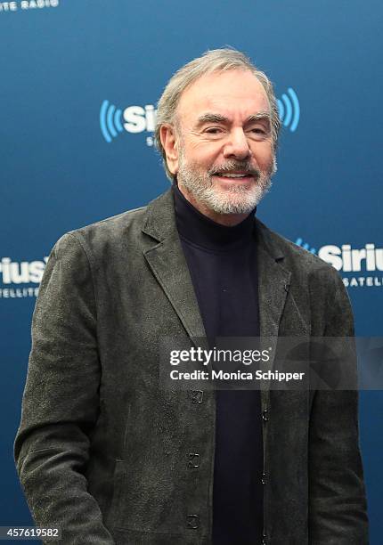 Singer-songwriter Neil Diamond visits the SiriusXM Studios on October 21, 2014 in New York City.