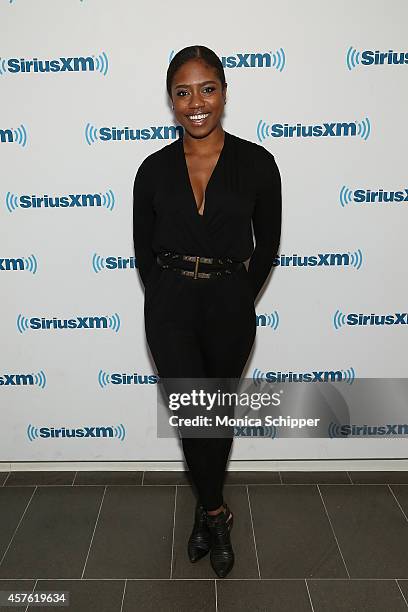 Farrah Burns visits the SiriusXM Studios on October 21, 2014 in New York City.