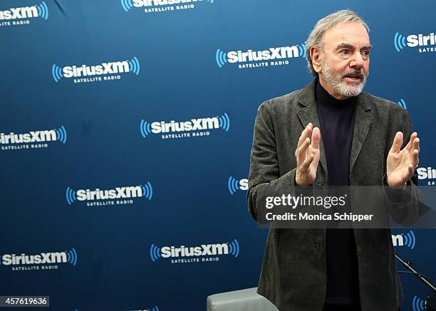 Singer-songwriter Neil Diamond visits the SiriusXM Studios on October 21, 2014 in New York City.