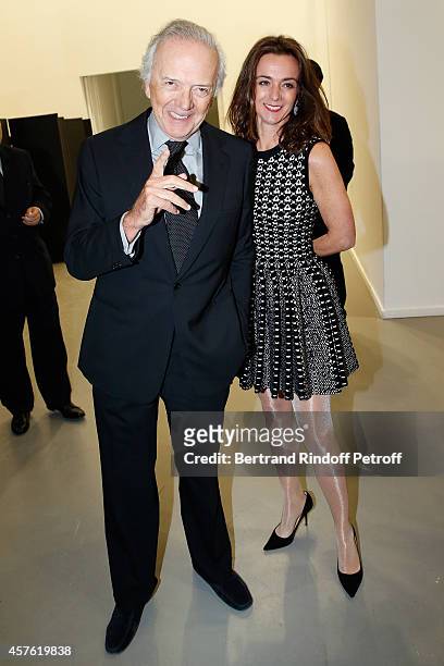 Edouard Carmignac and Marion Semblat attend the 'Diner des Amis du Musee d'Art Moderne' at Musee d'Art Moderne on October 21, 2014 in Paris, France.