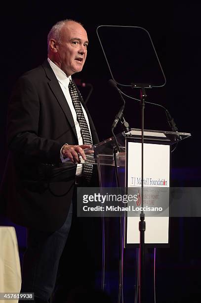 President and CEO, Hard Rock International Hamish Dodds speaks onstage at the T.J. Martell Foundation's 39th Annual New York Honors Gala at Cipriani...