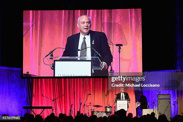 President and CEO, Hard Rock International Hamish Dodds speaks onstage at the T.J. Martell Foundation's 39th Annual New York Honors Gala at Cipriani...