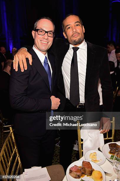 President and CEO, Red Light Management and ATO Records Will Botwin and musician Ben Harper pose at the T.J. Martell Foundation's 39th Annual New...