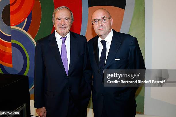 Christian Langlois-Meurinne and President of Museum of Modern Art of Paris Fabrice Hergott attend the 'Diner des Amis du Musee d'Art Moderne' at...