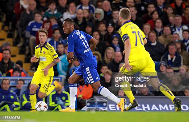 Didier Drogba of Chelsea in action during the UEFA Champions League Group G soccer match between Chelsea FC and NK Maribor at Stamford Bridge on...