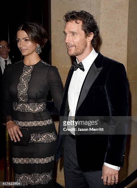Model Camila Alves McConaughey and honoree Matthew McConaughey attend the 28th American Cinematheque Award honoring Matthew McConaughey at The...