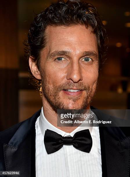 Actor Matthew McConaughey attends the 28th American Cinematheque Award honoring Matthew McConaughey at The Beverly Hilton Hotel on October 21, 2014...