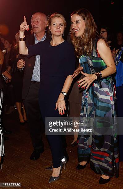 Annette Frier and Bettina Lamprecht attend the after show party at the 18th Annual German Comedy Awards at Coloneum on October 21, 2014 in Cologne,...