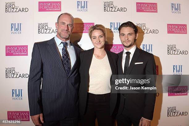 Actor Christopher Meloni, actress Shailene Woodley and actor Shiloh Fernandez attend the premiere of "White Bird In A Blizzard" at ArcLight Hollywood...