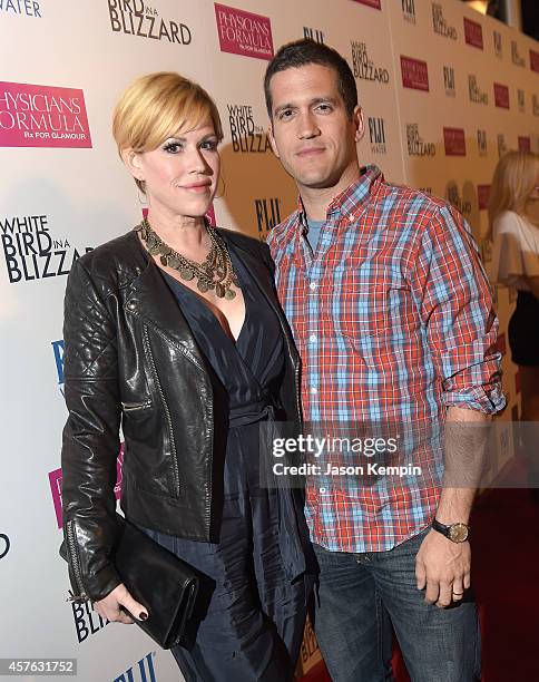 Actress Molly Ringwald and Panio Gianopoulos attend the premiere of "White Bird In A Blizzard" at ArcLight Hollywood on October 21, 2014 in...