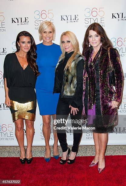 Kyle Richards, Yolanda Foster, Kim Richards and Lisa Vanderpump attend Nicky Hilton's "365 Style?" book party for the filming of "The Real Housewives...