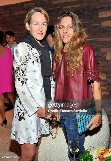 Vice President and Publisher of Vogue Susan Plagemann and Courtney Crangi attend the CFDA/Vogue Fashion Fund evening dinner on October 21, 2014 in...