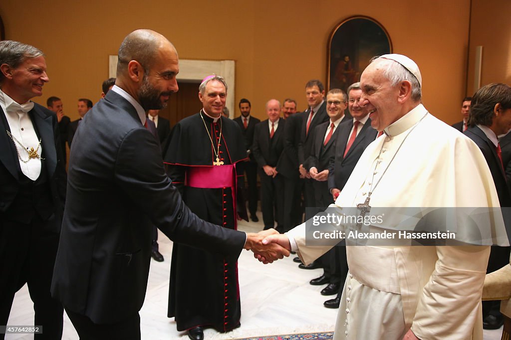 FC Bayern Muenchen Private Audience With Pope Francis