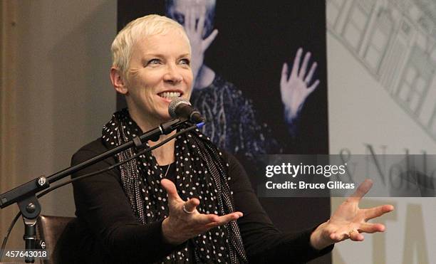 Annie Lennox discusses her new album "Nostalgia" at Barnes & Noble Union Square on October 21, 2014 in New York City.