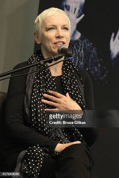Annie Lennox discusses her new album "Nostalgia" at Barnes & Noble Union Square on October 21, 2014 in New York City.
