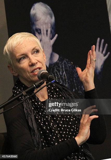 Annie Lennox discusses her new album "Nostalgia" at Barnes & Noble Union Square on October 21, 2014 in New York City.