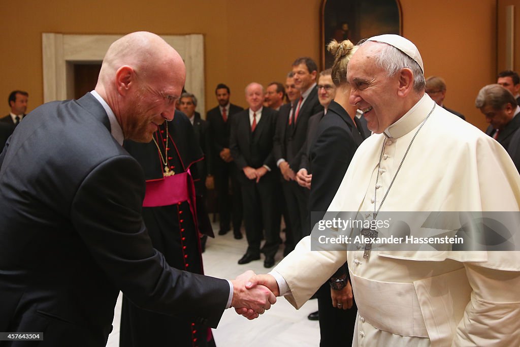 FC Bayern Muenchen Private Audience With Pope Francis