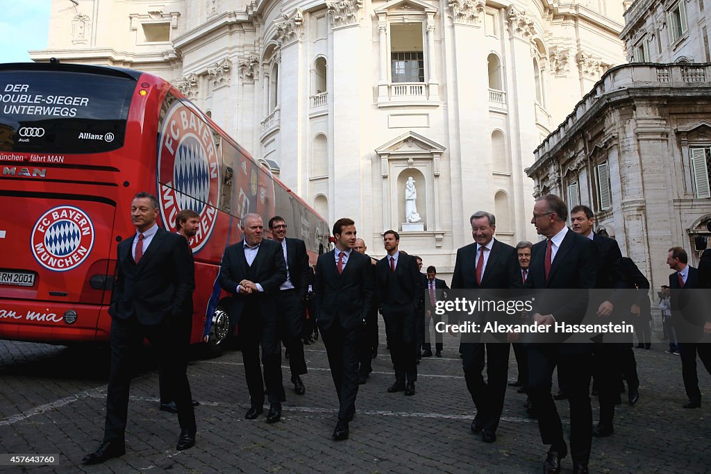 FC Bayern Muenchen Private Audience With Pope Francis