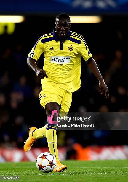 Jean-Philippe Mendy of Maribor controls the ball during the UEFA Champions League Group G match between Chelsea FC and NK Maribor at Stamford Bridge...