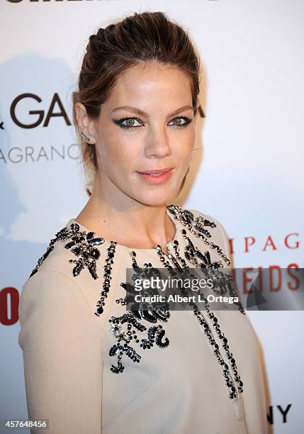 Actress Michelle Monaghan arrives for the 28th American Cinematheque Award Honoring Matthew McConaughey held at The Beverly Hilton Hotel on October...