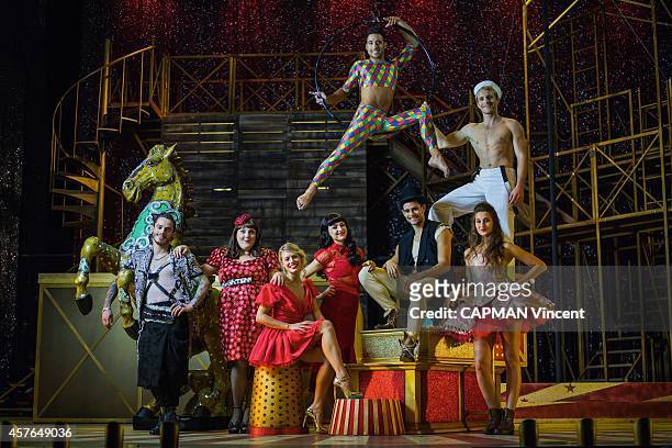 The artists of the Musical Show Love Circus with Alicia-Irane Rault, Golan Yosef, Lola Ces, Fanny Fourquez, Aurore Delplace, Maximilien Philippe,...