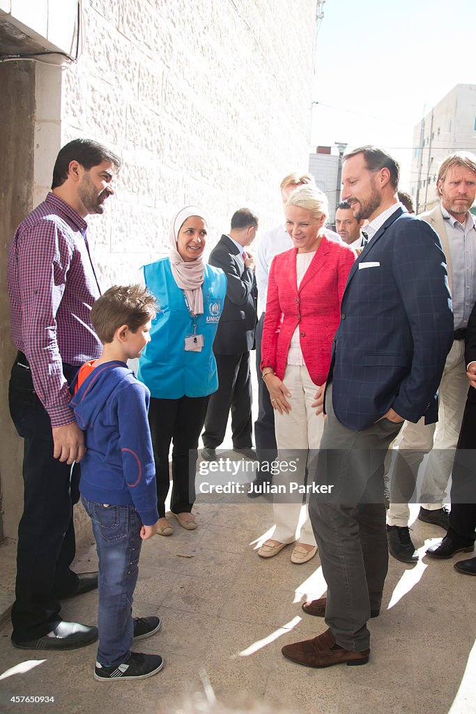 Crown Prince Haakon And Crown Princess Mette-Marit Of Norway Visit Amman, Jordan