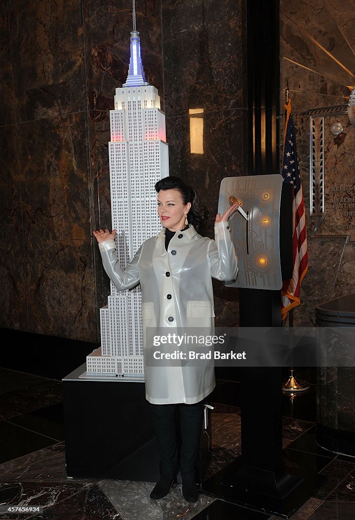 Deborah Mazar Lights The Empire State Building Red, White And Blue Honoring The New York Police & Fire Widows' & Children's Benefit Fund