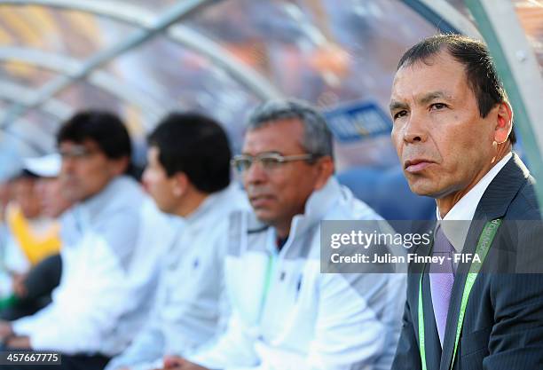 Jose Guadalupe Cruz, coach of CF Monterrey looks on during the FIFA Club World Cup 5th Place Match between Al Ahly SC and CF Monterrey at the...