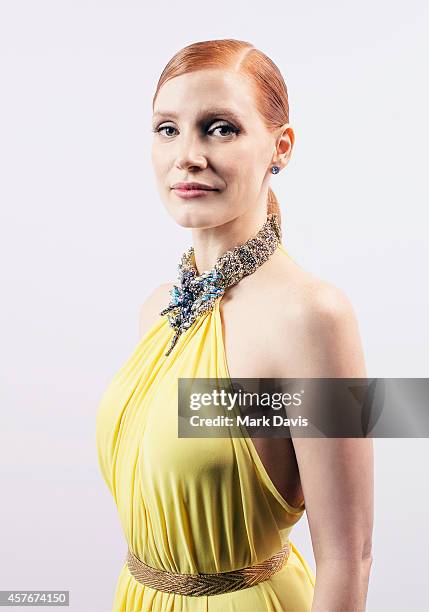 Actress Jessica Chastain poses for a portrait at the 28th American Cinematheque Award Honoring Matthew McConaughey on October 21, 2014 in Beverly...