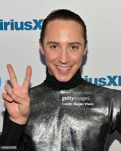 Figure Skater Johnny Weir at SiriusXM Studios on October 22, 2014 in New York City.