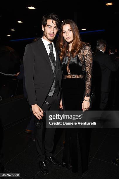Dayane Mello and Stefano Sala attend "Un'Altra Storia" Charity Event Benefiting Doppia Difesa during the 9th Rome Film Festival at Capitol Club on...