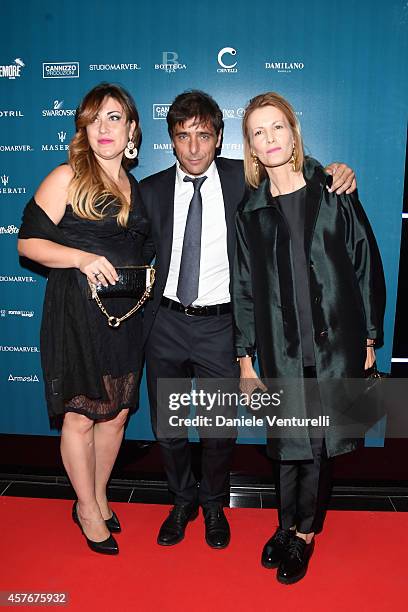 Guest, Adriano Giannini and Marvi De Angelis attend "Un'Altra Storia" Charity Event Benefiting Doppia Difesa Arrivals during the 9th Rome Film...