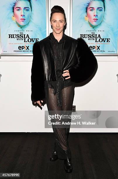 Johnny Weir attends EPIX's "To Russia With Love" launch party on October 22, 2014 in New York City.