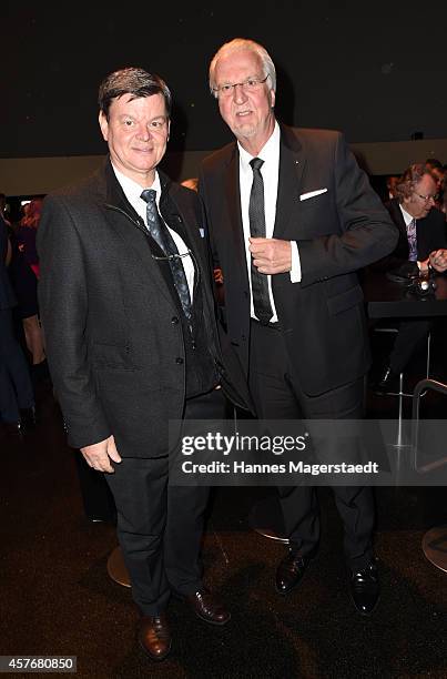 Harald Wohlfahrt and Heiner Finkbeiner attend the Eckart Witzigmann Award at BMW Museum on October 22, 2014 in Munich, Germany.