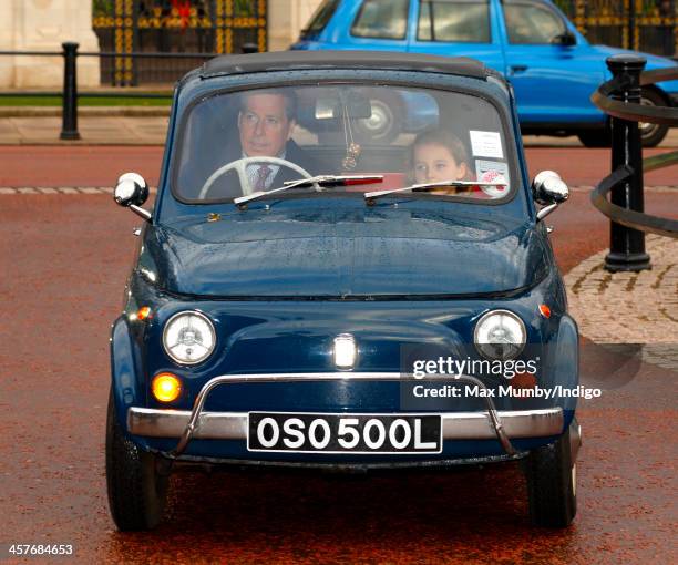 Viscount David Linley and his daughter Margarita Armstrong-Jones arrive at Buckingham Palace to attend a Christmas Lunch hosted by Queen Elizabeth II...